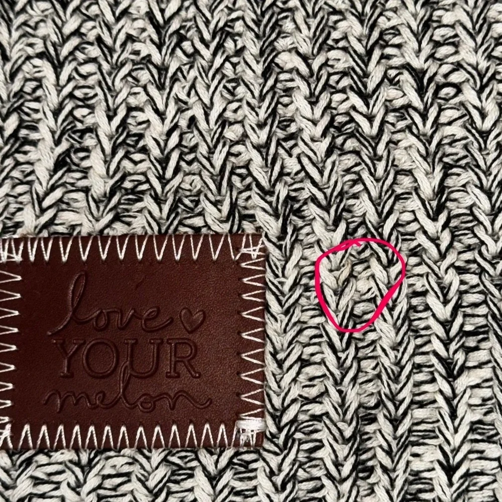 Love Your Melon Classic Collection LoveKnit Beanie Black White Marled Knit Hat